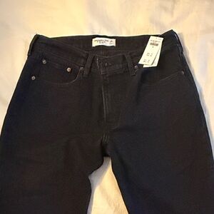 Abercrombie & Fitch 90s Straight mid rise Jeans - Black NWT
